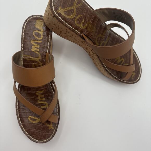 Sam Edelman Rayna sandals cork wedge tan women's 9 M - Picture 3 of 8